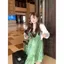 Quần áo nữ cỡ lớn béo mm kiểu Pháp Xù màu xanh lá cây mùa hè Phong cách mới Váy lười đi nghỉ kiểu dáng mới