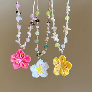 Đầy Màu Sắc Dệt Hoa Mặt Dây Chuyền Hạt Vòng Cổ Phong Cách Kỳ Nghỉ Vòng Cổ Thời Trang Cho Nữ