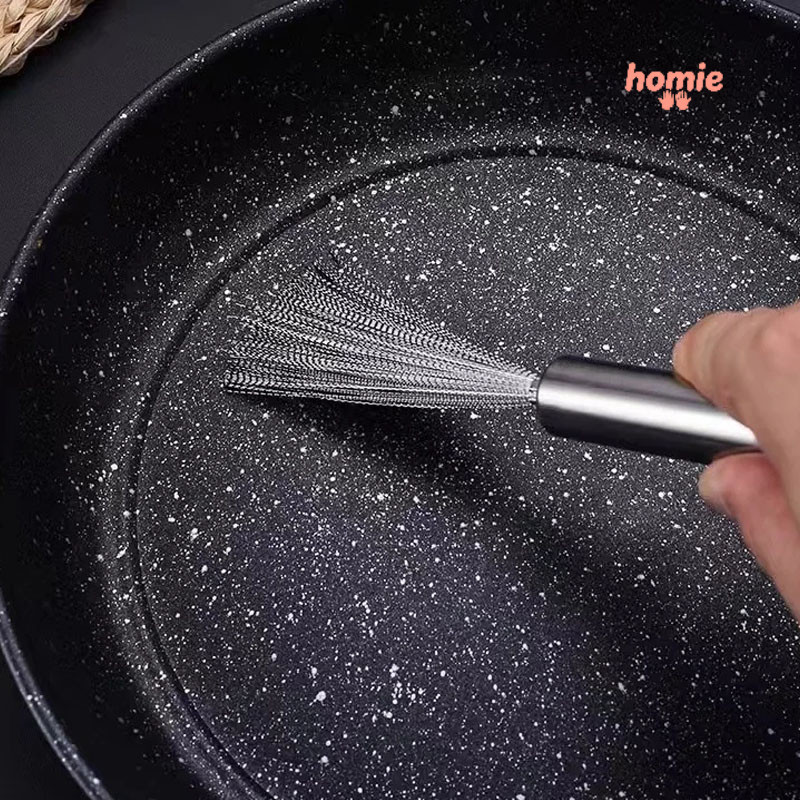 ✨✨Xoong Cọ Nồi Chảo Inox 304 Đánh Bay Vết Bẩn, Bàn Chải Rửa Nồi Nhà bếp, Loại Bỏ Vết Bẩn, Bàn Chải Vệ Sinh Cán Dài