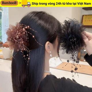 BAMBOOB Vuốt Tóc, Tua Rua Hoa Mẫu Đơn Kéo Kẹp, Mũ Thời Trang Nơ Nhựa Hairgrips Cô Gái