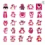 Combo logo gấu dâu lotso mini dễ thương dán trang trí xe máy, điện thoại, tủ lạnh, laptop cute