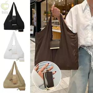 Túi Tote móc khóa ROLY, có vòng chìa khóa Túi mua sắm Mini, siêu thị có thể gập lại dung tích lớn có thể tái sử dụng Túi thân thiện với môi trường Hàng ngày & Phụ kiện