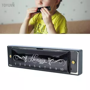 Toyuvn Fesjoy Professional Standard Harmonica 10 lỗ 20 giai điệu Đàn Organ miệng bỏ túi nhẹ dành cho sở thích âm nhạc Sân khấu đi chơi trong lớp học (Đen)