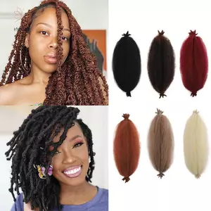 HNKMP 16 Inch Kinky Twist Marley Bện Móc Tóc Tổng Hợp Pre-Separated Springy Afro Twist Tóc Cho Bướm Locs Bím Tóc.