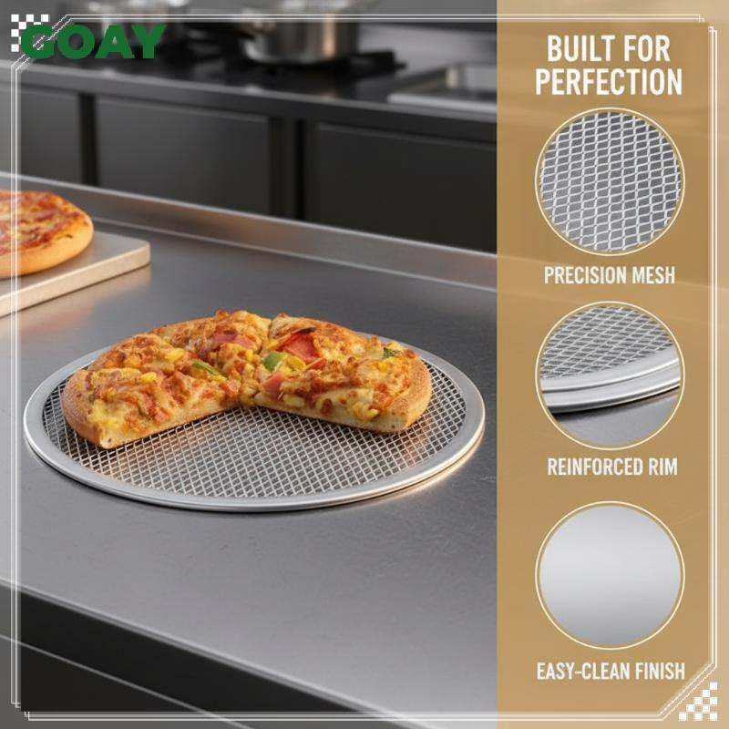 GOAY Nhôm Pizza Chảo Lưới Non Sti Khay Nướng Bánh 14 Inch Màn Hình Nhẹ Cho Vỏ Pizza giòn Trong Nhà Hàng Nhà Bếp VN