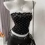 Milyfashion Chấm Bi Nấm Cạnh Nóng Kim Cương Giả Ống Top Phong Cách Mới Ngọt Cay Ngắn Top Có Miếng Lót Ngực Y2K MLNZ