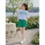 Bộ đồ thường ngày thời trang mùa hè dành cho nữ Quần áo nữ cỡ lớn dáng rộng hợp thời trang phiên bản Hàn Quốc Quần short in chữ Bộ đồ hai mảnh