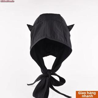 GILDEDHOMIN Mũ Quỷ Nhỏ, Mũ Chui Đầu Phối Màu Trơn Phong Cách, Khăn Choàng Ren Dễ Thương Hình Dạng Khăn Trùm Đầu Nhanh Khô Mũ Mặc Thường Ngày