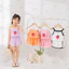 Bộ quần áo trẻ mới biết đi PYCOU, Áo Cotton mềm + Quần short Bộ 2 món, Bộ đồ ngủ không tay in hình dâu tây thông thường 1-3 tuổi