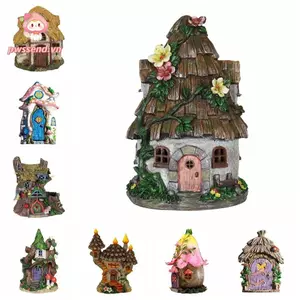 Cửa Cổ Tích PWSEND, Nhà Búp Bê Bằng Gỗ 10cm Cửa Tiên Thu Nhỏ, Sân Tinh Tế Nghệ Thuật Điêu Khắc Nhiều Màu Sắc Câu Chuyện Cổ Tích Trang Trí Sân Vườn