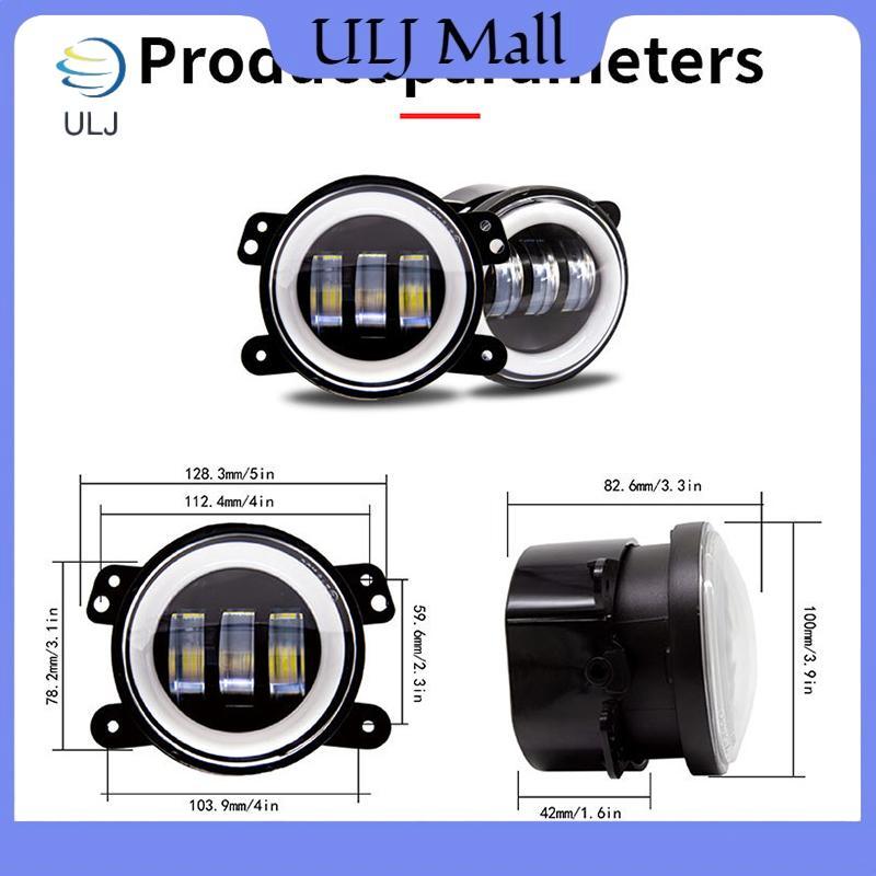 Đèn LED ô tô ULJ 4 Inch cản trước Đèn sương mù cho địa hình có / không có vòng hào quang màu vàng trắng DRL Đèn mắt thiên thần 30W Đèn sương mù.