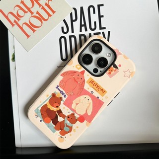 Ốp điện thoại hình thỏ gấu dễ thương 17pro Thích hợp cho iPhone 11 12promax 12 13 14 15 pro max Ốp điện thoại 14promax 15pro 16 Pro max 17 17promax Vỏ