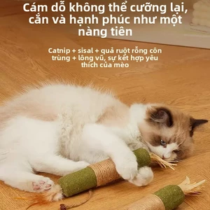 Đồ chơi cho mèo Mutian Polygonum Tự làm bánh răng hàm trêu chọc Cat Stick Làm sạch răng Làm sạch đồ dùng cho thú cưng chống cắn Siêu lớn Catnip Stick