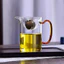 Nhỏ Màu Xanh Cam Ấm Trà Xoay Xiaoyao Nồi Kính Chịu Nhiệt Tay Cầm Bằng Gỗ Lọc Tích Hợp Fair Cup Kung Fu Trà Biển