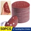 FUHUIOT 50 Giấy Cát, Miếng chà nhám quỹ đạo tròn 8 lỗ, Phụ kiện chà nhám 40-200 Grit Đĩa chà nhám chống tĩnh điện Tấm giao diện xốp cho chế biến gỗ