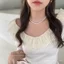 Ánh Sáng Mới Sang Trọng Nơ Ngọc Trai Cao Cấp Thiết Kế Niche Xương Đòn Dây Chuyền Đơn Giản Phù Hợp Với Vòng Cổ Hợp Kim