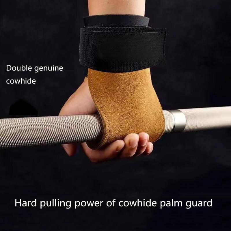 JINHF Găng tay da PU hai lớp, dây đeo cổ tay cho nâng tạ, gym deadlift, tập kéo bàn, nam nữ HOT