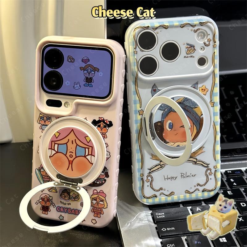 Giá đỡ điện thoại 360 độ Ốp điện thoại búp bê hợp thời trang cho iPhone Ốp cho iPhone 14 13 12 11 15 Plus 16 17 Pro Max
