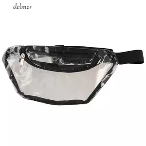 Túi đeo ngực PVC DELMER, Túi thắt lưng nửa mặt trăng Dây kéo Túi thắt lưng trong suốt, Túi tin nhắn đơn giản Túi đeo vai Túi đeo chéo trong suốt chống thấm nước Đạo cụ chụp ảnh