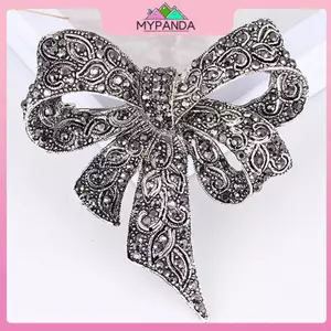 MYPANDA Pha Lê Kim Cương Giả Nơ Trâm Cài Áo Sơ Mi Nữ Cổ Lớn Nơ Trâm Trang Sức.