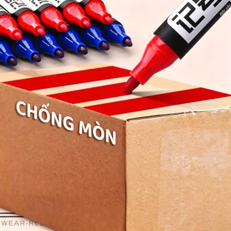 Combo Bút Lông Dầu Đen 50 – Mực Khô Siêu Nhanh Không Lem, Ngòi Bền Sắc, Đánh Dấu Văn Phòng Kho Bãi