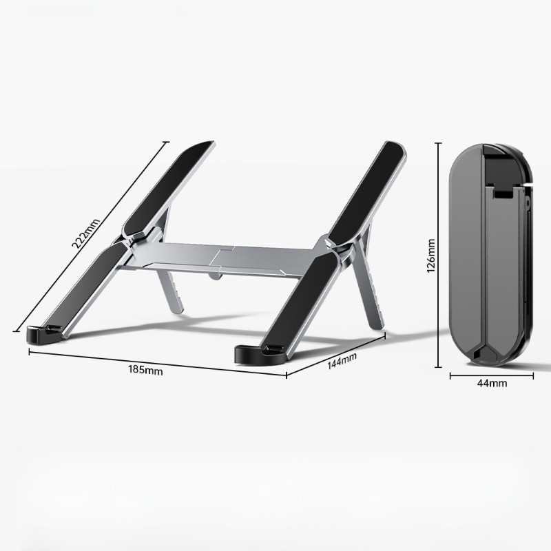 Giá Đỡ Laptop Hợp Kim Nhôm, Gấp Gọn, 6 Mức Điều Chỉnh Độ Cao, Chống Trơn Trượt, Máy 10-17 Inch