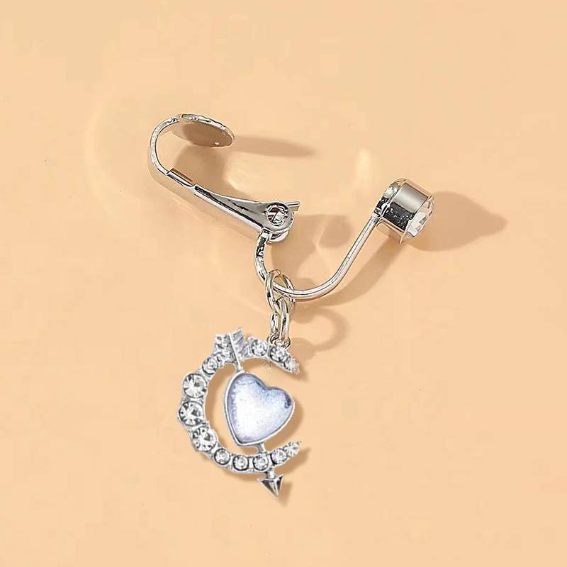 ECK Giả Bụng Nhẫn Dangling Rốn Nhẫn Nữ Bướm Trái Tim Mặt Trăng Tòn Ten Kẹp Trên Bụng Nút Nhẫn Không Xuyên Trang Sức HOT
