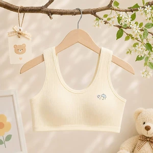 Áo lót lá bé gái dậy thì cotton gân mềm mại thoáng khí co giãn 4 chiều cho học sinh [A161]