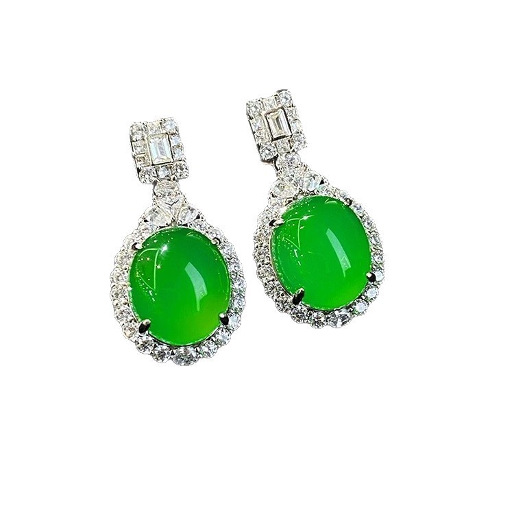 Bông tai nữ Chalcedony tự nhiên tinh tế