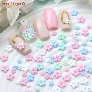 FAVORITEGOODS Trang trí móng tay nghệ thuật, Đồ trang trí Hoa nhựa Bùa trang trí hoa Acrylic, DIY Nail Pentapetal Hình hoa Phụ kiện trang trí Đồ dùng quyến rũ móng tay