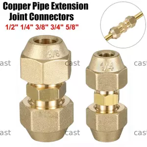 Đầu nối bằng đồng CAST, với khớp nối ống thẳng Flare Nuts, 1 / 2 "1 / 4" 3 / 8 "3 / 4" 5 / 8 "Flare Kết nối tủ lạnh điều hòa HVAC