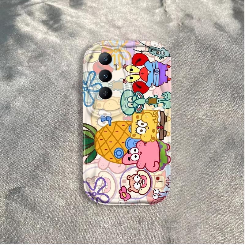 Thích hợp cho Realme C65 Bảo vệ 3D TPU mềm SpongeBob SquarePants Vỏ điện thoại chống sốc