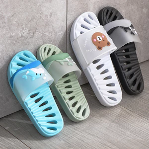 Bố Mẹ-Con Hoạt Hình Dép Nữ Hộ Gia Đình Tắm Rỗng Rò Rỉ Flip-Flops Đơn Giản Dày Nhà Phòng Tắm Cặp Đôi Dép