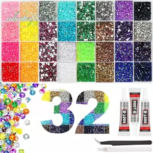 Bộ kim cương giả nhựa CATMALLER88, Trang trí DIY Kim cương giả thạch nhiều màu, Đồ thủ công Dụng cụ làm móng tay lấp lánh Kim cương giả cho phụ kiện trang điểm