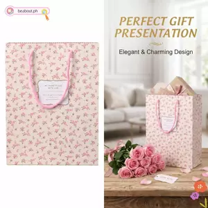 BEABOUT 10 Chiếc Túi, Túi Mua Sắm Hoa Hồng May Mắn, Có Tay Cầm Giấy Kraft Bao Bì Ăn Nhẹ Thân Thiện Với Môi Trường