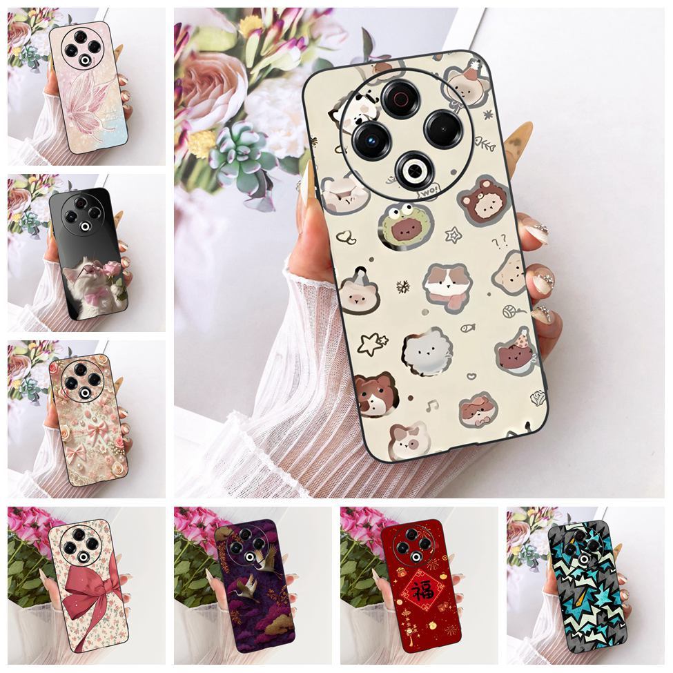 Dành Cho Tecno Spark 30 KL6 Vỏ Điện Thoại Cho Techno Spark 30 Ốp Lưng Silicon Mèo Dễ Thương Hoa Sang Trọng Sơn Thoáng Mát Mềm Funda