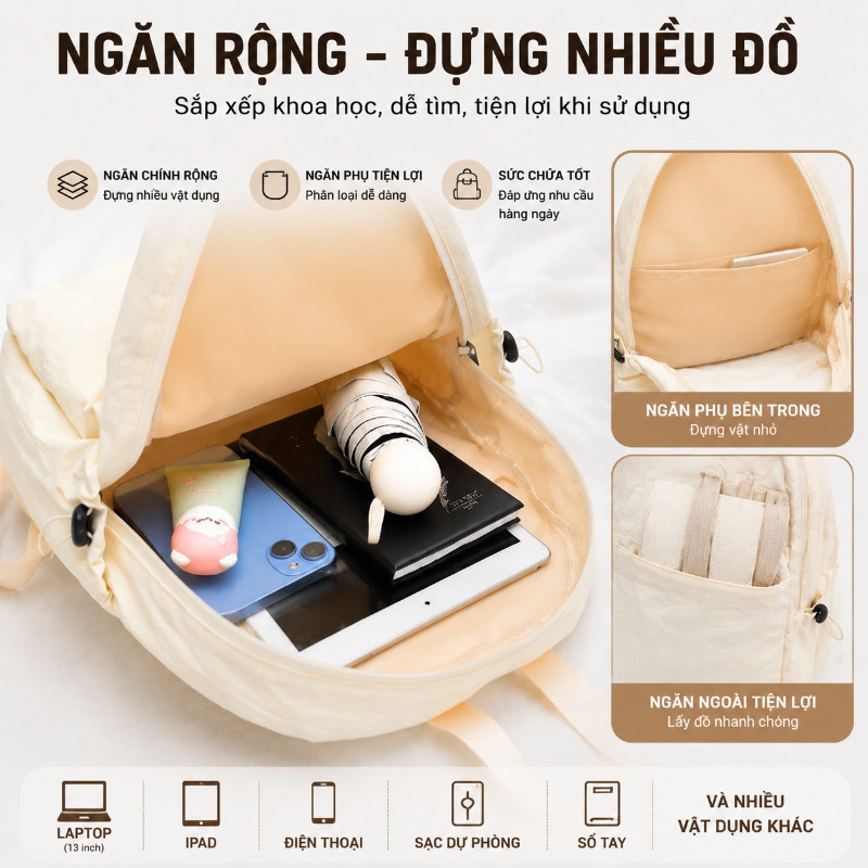 Ba Lô Chống Nước Kiểu Hàn Quốc Mới,Nhiều Ngăn,Đơn giản,Dung Tích Lớn,a Lô Du Lịch Nam Nữ Dùng Chung