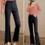 Quần jean Micro-Flap dài đến mắt cá chân Màu xanh Slimer Look Slim-fit High @