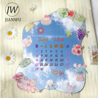 JIANWU Vintage Thủy Tinh Trái Cây Hoa Bánh Phong Cảnh Chất Liệu Cắt Kéo Thêu Sò PET Miếng Dán Sáng Tạo DIY Tạp Chí Văn Phòng Phẩm