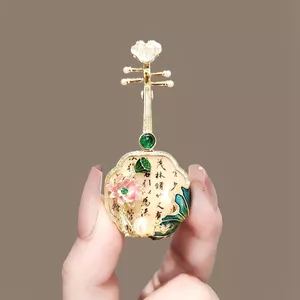 Thổ Cẩm Phong Cách Trung Hoa Cổ Điển Phong Cách Cổ Pipa Cao Cấp Tinh Tế Pin Hanfu Sườn Xám Nhạc Cụ Quần Áo Phụ Kiện Corsage 6.8