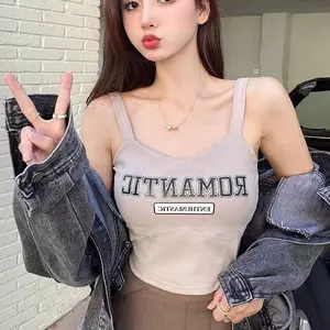 Bán trực tiếp tại nhà máy Xuân hè Influencer Cotton nguyên chất Áo yếm nữ mặc bên trong Trang phục bên ngoài Gợi cảm Slim-fit Áo lưng đẹp