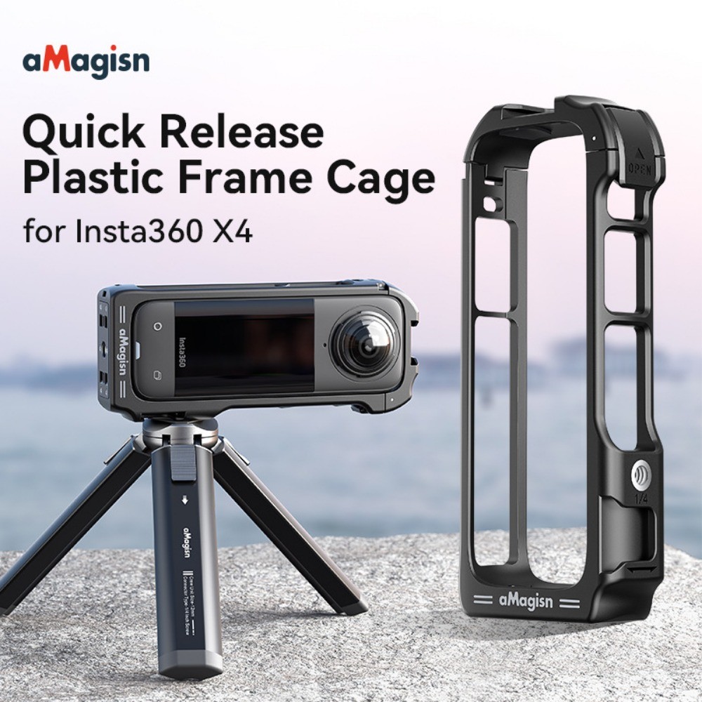 Lồng thỏ nhựa giải phóng nhanh AMagisn cho Insta360 X4, Khung mở rộng cho Insta360 X4, Phụ kiện khung bảo vệ cho Insta360 X4