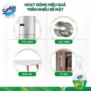 Nước lau đa năng Sunlight Chanh & Sả | Phiên bản nâng cấp từ Cif | Sạch bóng kin kít, không nhờn rít | Chai 500ml