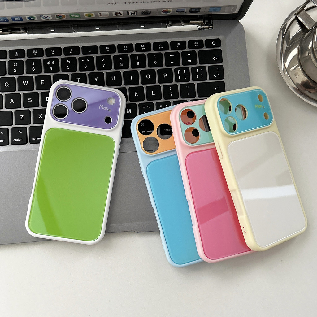 Ốp điện thoại cửa sổ màn hình lớn nhiều màu cho iPhone 17 Pro Max 17 16 Pro Max 15 14 13 12 11 Vỏ bảo vệ chống sốc LLYX