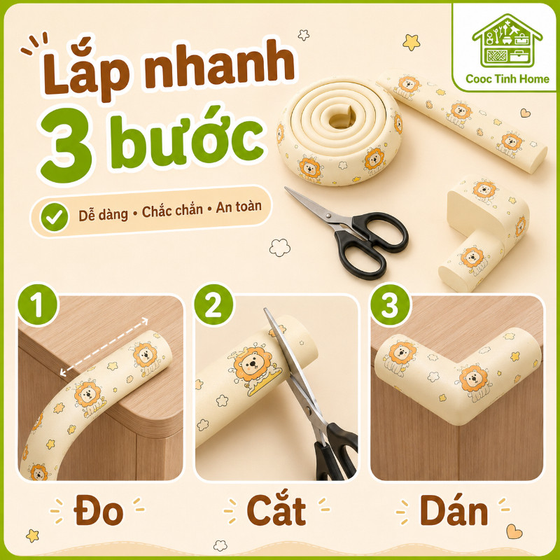 Cuộn Xốp Bọc Cạnh Bàn Chống Va Đập 2M - ,Không Cần Keo, Miếng Dán Bịt Góc Tường Chống Va Chạm An Toàn Cho Bé