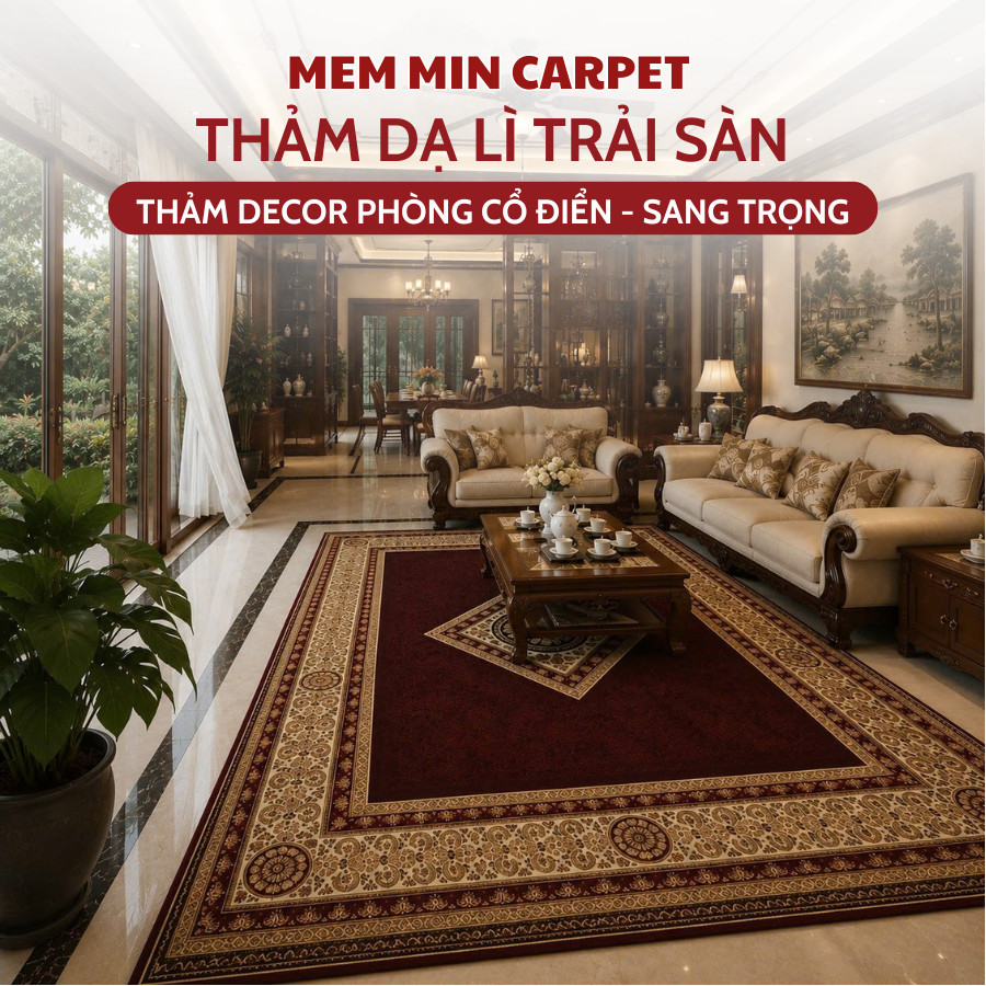 THB17- Thảm Bali Dạ Lì Trải Sàn Phòng Khách,Thảm Trải Sàn Trang Trí Phòng Khách Kích Thước 2mx3m, 1m6x2m  - MemMinCarpet