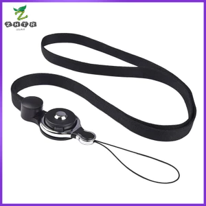 Dây đeo cổ điện thoại Nylon Dây đeo điện thoại chống mất Dây treo cổ màu đen zhenghtr