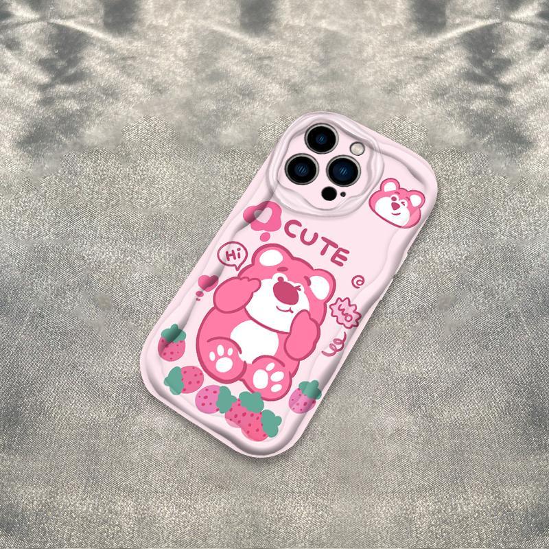 Thích Hợp Cho iPhone 17 16 15 14 13 12 11 Pro Max Plus 17 AIR 3D Wave Mềm TPU Lotso Gấu Nữ Vỏ Điện Thoại Chống Sốc
