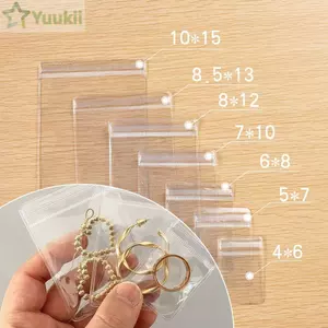 YUUKII 100 Chiếc Khóa Zip Túi Trong Suốt Sử Dụng Rộng Rãi Túi Bảo Quản Vòng Cổ Vòng Tay Túi Trang Sức