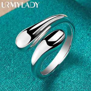 URMYLADY Bạc 925 Giọt Nước Đeo Chéo Nữ Cưới Đính Hôn Thời Trang Đảng Quyến Rũ Trang Sức